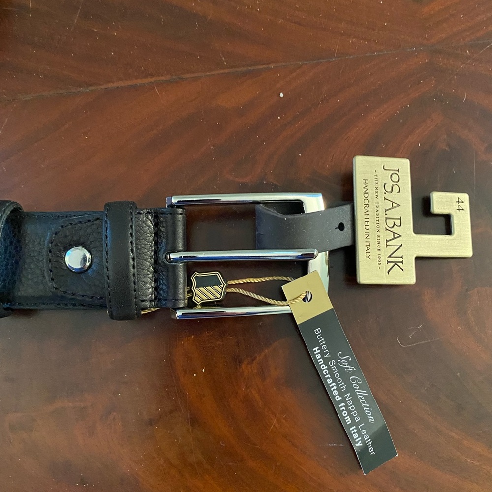 Jos. A. Bank Italian Soft Leather Black Belt Size 44 New with Tag